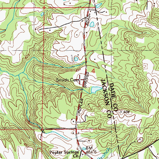 Topographic Map of Smith Cemetery, AL