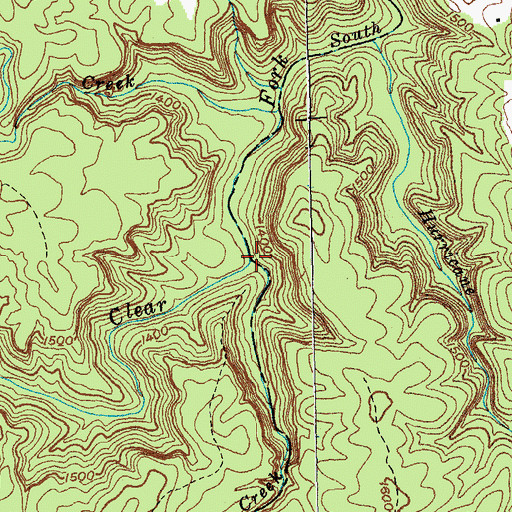 Topographic Map of Shoal Creek, TN
