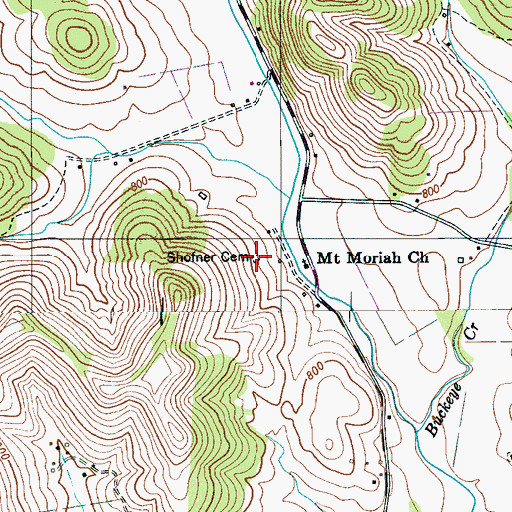 Topographic Map of Shofner Cemetery, TN