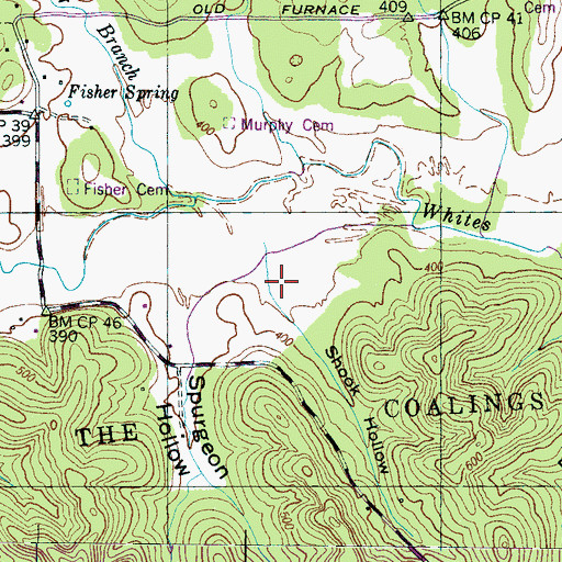 Topographic Map of Shook Hollow, TN