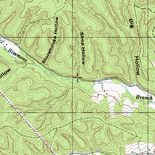 Topographic Map of Shop Hollow, TN