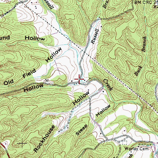 Topographic Map of Shop Hollow, TN
