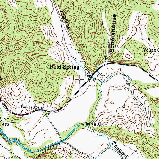 Topographic Map of Shop Hollow, TN