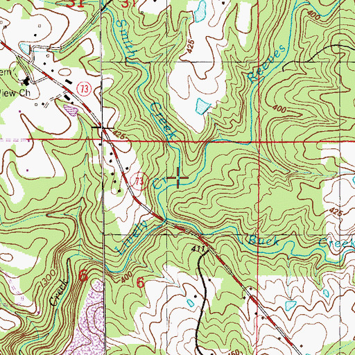 Topographic Map of Smith Creek, AL