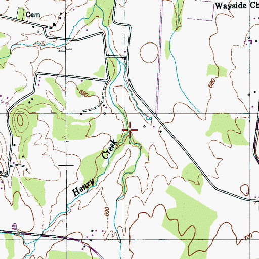 Topographic Map of Short Creek, TN