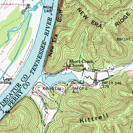 Topographic Map of Short Creek Church, TN