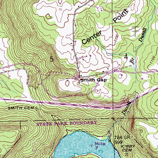 Topographic Map of Smith Gap, AL