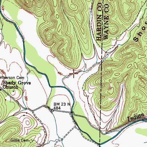 Topographic Map of Short Hollow, TN