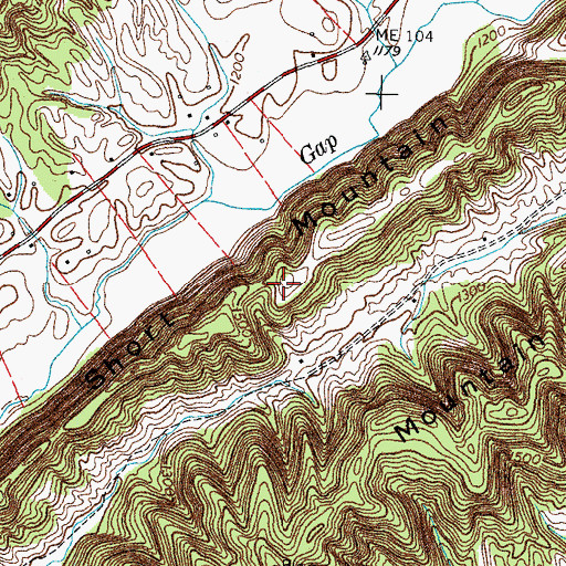 Topographic Map of Short Mountain, TN