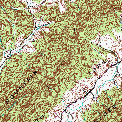 Topographic Map of Short Mountain, TN