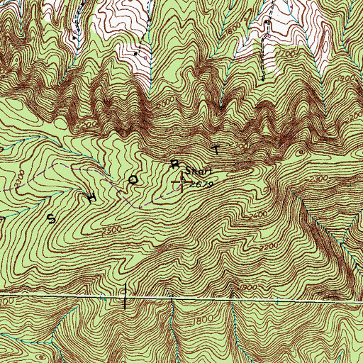 Topographic Map of Short Mountain, TN
