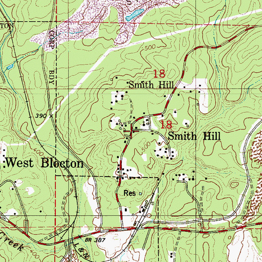 Topographic Map of Smith Hill, AL