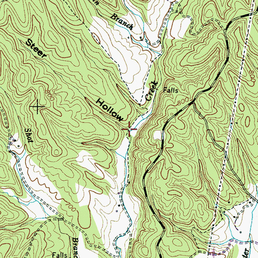 Topographic Map of Shot Branch, TN