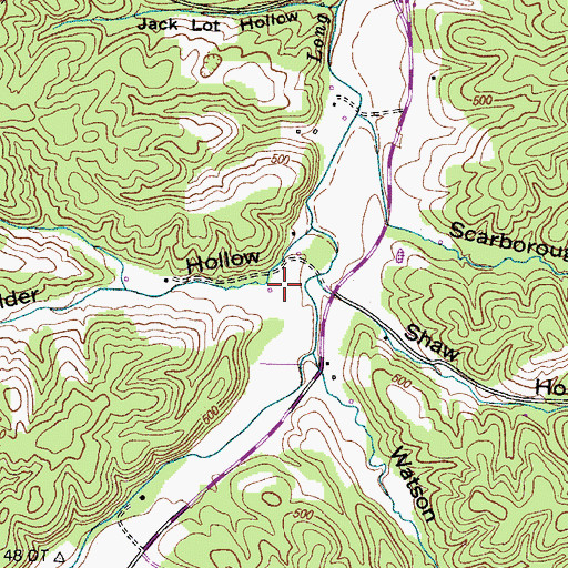 Topographic Map of Shoulder Hollow, TN