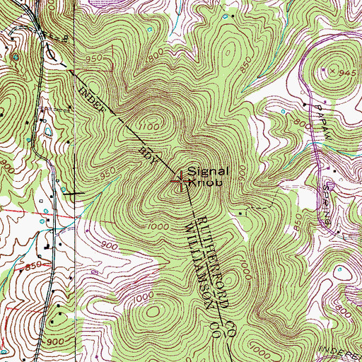 Topographic Map of Signal Knob, TN