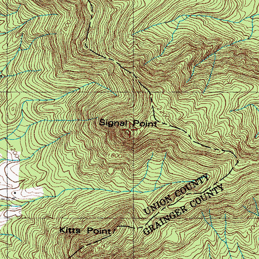Topographic Map of Signal Point, TN