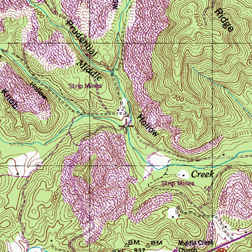 Topographic Map of Silas Hollow, TN