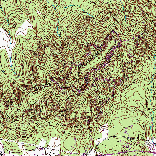 Topographic Map of Silcox Mountain, TN