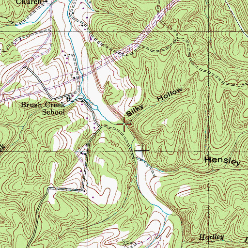 Topographic Map of Silky Hollow, TN