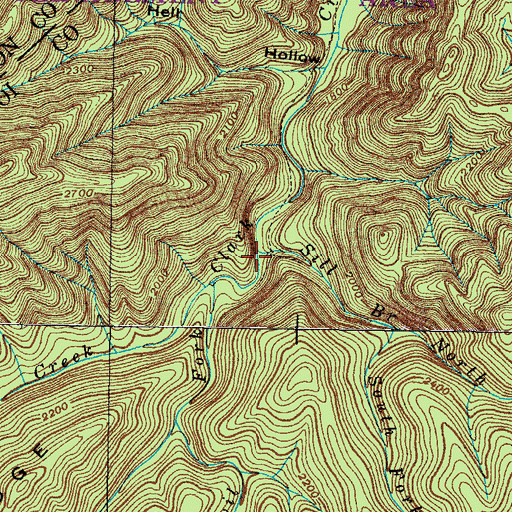 Topographic Map of Sill Branch, TN