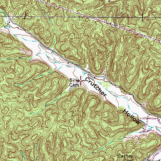 Topographic Map of Sills Cemetery, TN