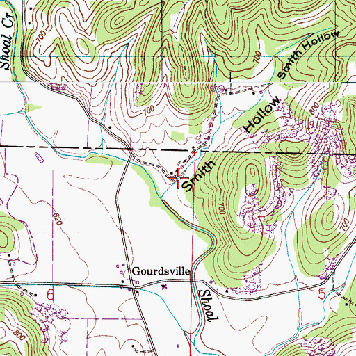 Topographic Map of Smith Hollow, AL