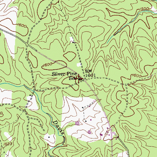 Topographic Map of Silver Pine School, TN