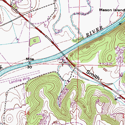 Topographic Map of Smith Hollow, AL