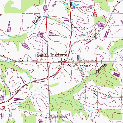 Topographic Map of Smith Institute, AL