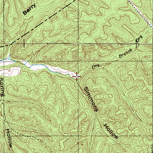 Topographic Map of Simmons Hollow, TN