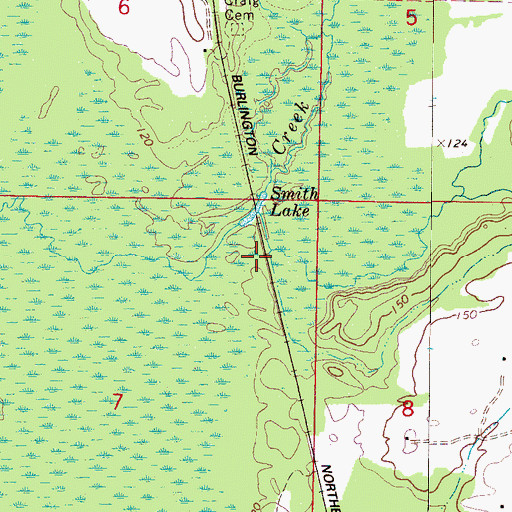 Topographic Map of Smith Lake, AL