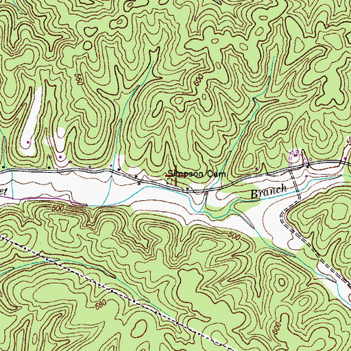 Topographic Map of Simpson Cemetery, TN