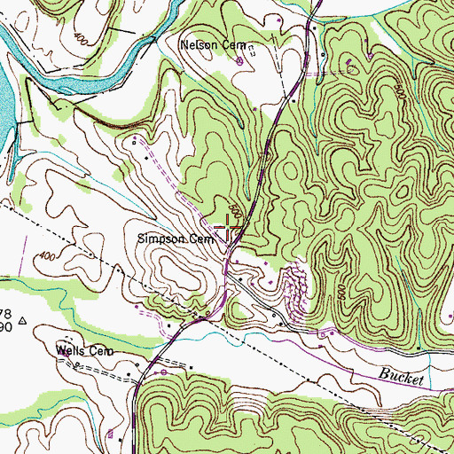 Topographic Map of Simpson Cemetery, TN