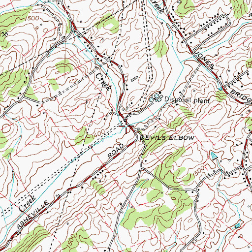 Topographic Map of Simpson Creek, TN