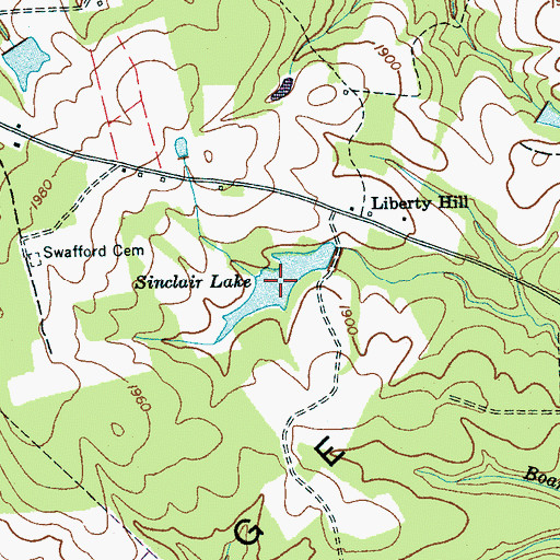Topographic Map of Sinclair Lake, TN