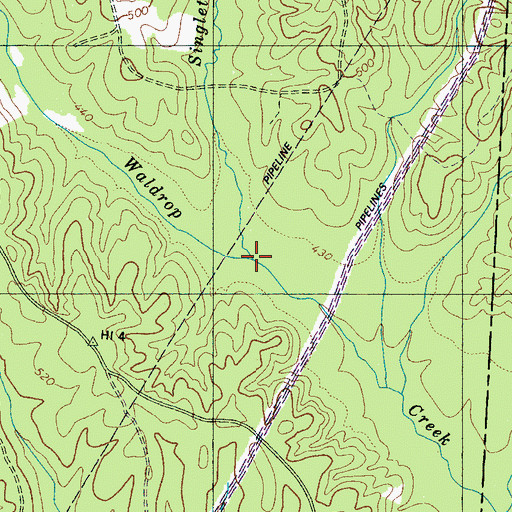 Topographic Map of Singleton Creek, TN