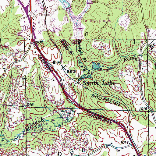 Topographic Map of Smith Lake, AL