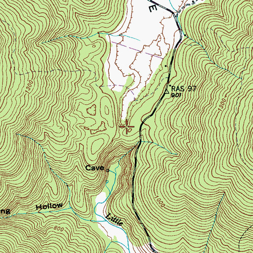 Topographic Map of Sinking Cove, TN