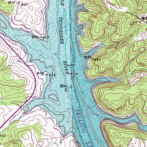 Topographic Map of Sinking Creek, TN