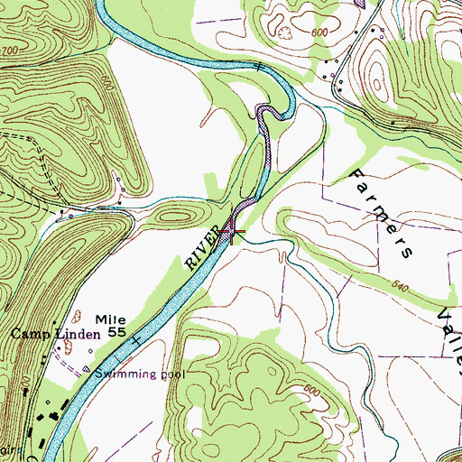 Topographic Map of Sinking Creek, TN