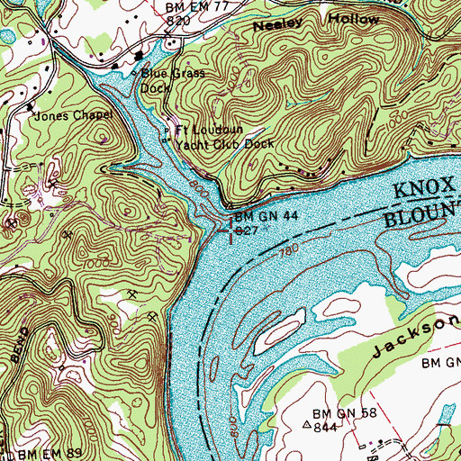 Topographic Map of Sinking Creek, TN