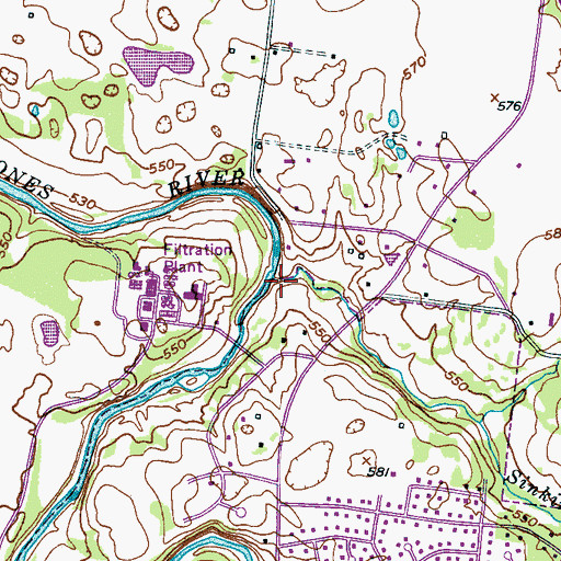 Topographic Map of Sinking Creek, TN