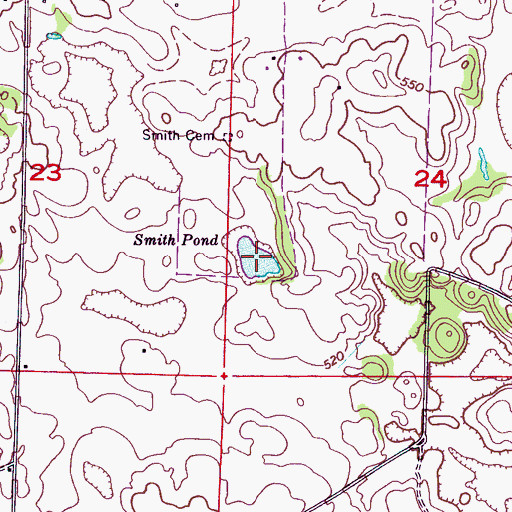 Topographic Map of Smith Pond, AL