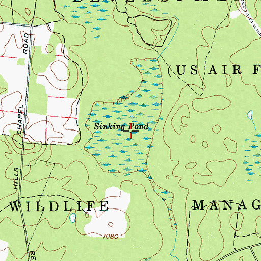 Topographic Map of Sinking Pond, TN