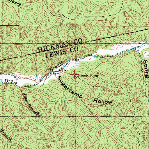 Topographic Map of Sisco Cemetery, TN