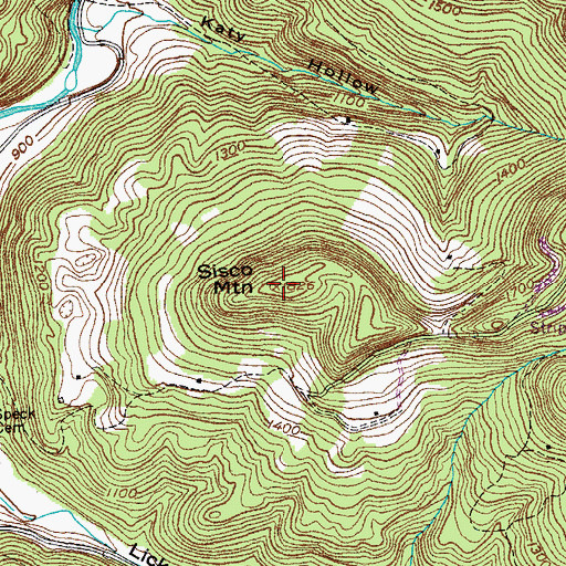 Topographic Map of Sisco Mountain, TN