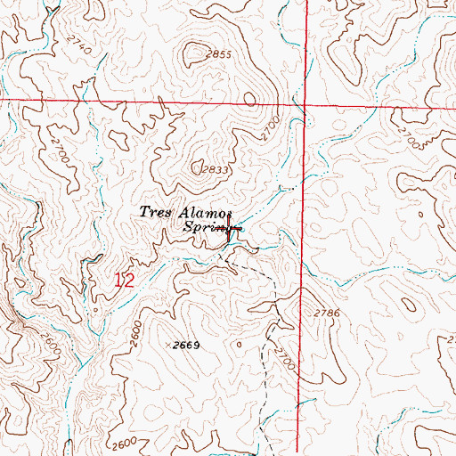 Topographic Map of Tres Alamos Spring, AZ