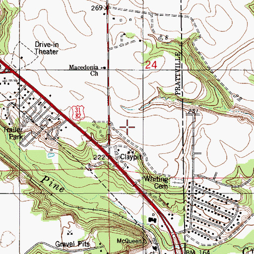 Topographic Map of Smith School, AL