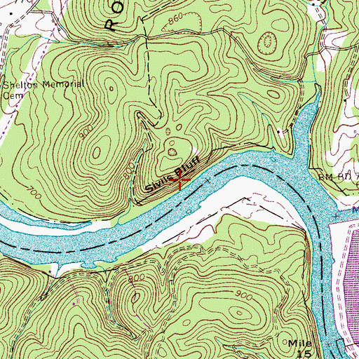 Topographic Map of Sivils Bluff, TN