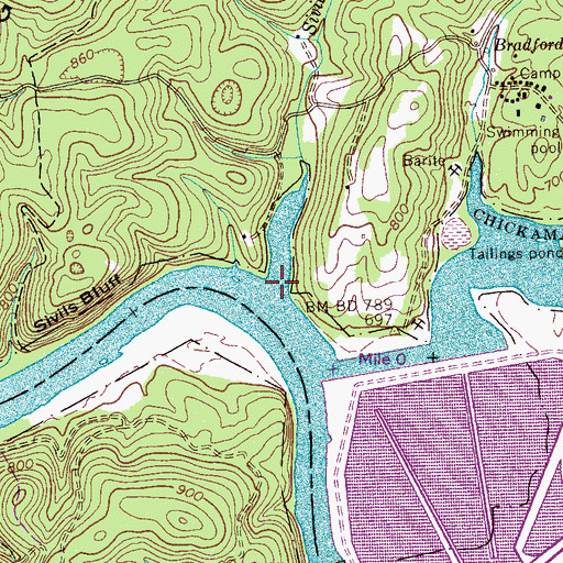 Topographic Map of Sivils Branch, TN